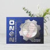 2020 Afstuderen met blauw en zilver Kaart (Staand voorkant)