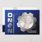 2020 Afstuderen met blauw en zilver Kaart (Voorkant / Achterkant)