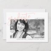 2020 AFSTUDEREN modern geletterd overlay blush roz Bedankkaart (Voorkant)