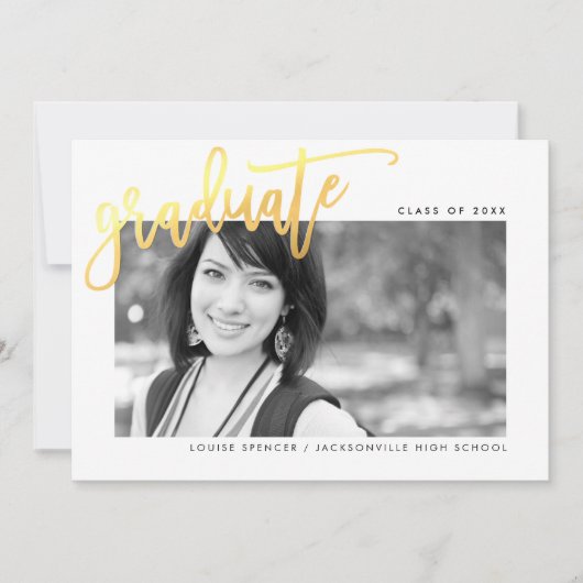 2020 AFSTUDEREN modern geletterd overlay faux goud Bedankkaart (Voorkant)