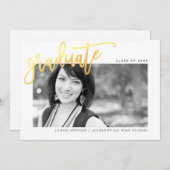 2020 AFSTUDEREN modern geletterd overlay faux goud Bedankkaart (Voorkant / Achterkant)