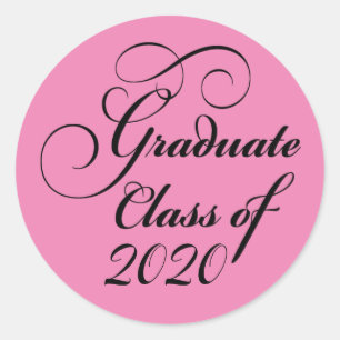 2020 Afstuderen roze afstudeerfeest dank u Ronde Sticker