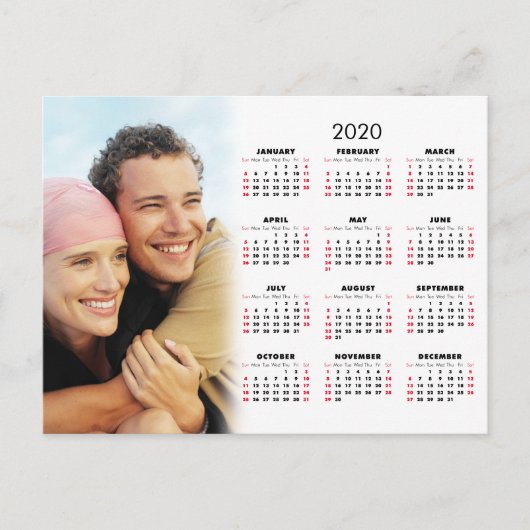 2020 Agenda Uw Foto Briefkaart (Voorkant)