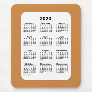 2020 Agenda voor feestdagen van Janz Peru Gold Muismat