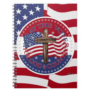 2020 Bid Het Vote Voor God En Land Kruis Vlag Notitieboek