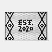 2020 Black en White Wedding Tegel Deurmat (Voorkant)