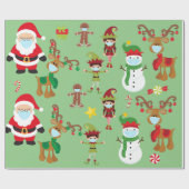 2020 Blijf veilig Schattige Kerstmasker Cadeaupapier (Vlak)