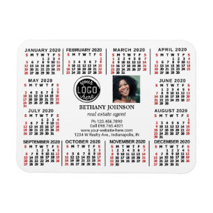 2020 Calendar Business Logo Foto's Easy Custom Magneet