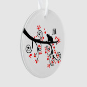 2020 Chinees Nieuwjaar Rat en Bloemen Ornament (voorkant)