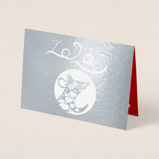 2020 Chinees Wenskaart van het jaar Luxe 2020 Folie Kaarten (Voorkant)