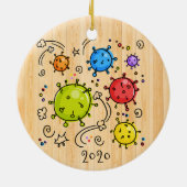 2020 Coronavirus Covid-19 Virus Wood Keramisch Ornament (Achterkant)