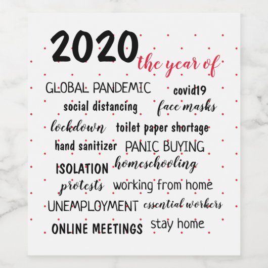 2020 COVID 19 Funny quotes Wijn Etiket (Enkel label)