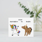 2020 Covid Coronavirus Reality Funny Unicorn Briefkaart (Staand voorkant)