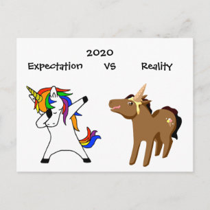 2020 Covid Coronavirus Reality Funny Unicorn Briefkaart