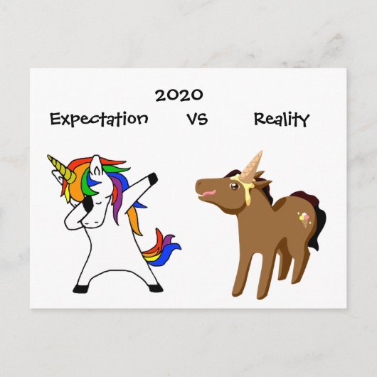 2020 Covid Coronavirus Reality Funny Unicorn Briefkaart (Voorkant)