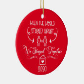 2020 Covid Couple Romantic Kerstmis Keramisch Ornament (Rechts)