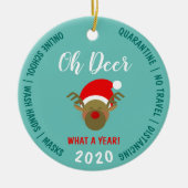 2020 Covid Funny Kerstmis Keramisch Ornament (Voorkant)
