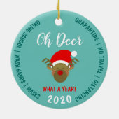2020 Covid Funny Kerstmis Keramisch Ornament (Achterkant)