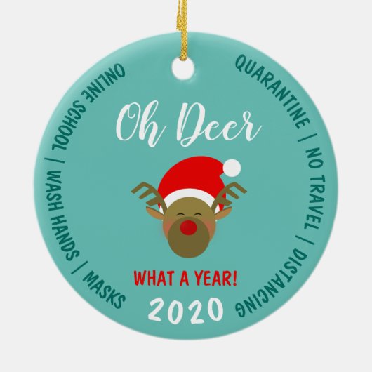 2020 Covid Funny Kerstmis Keramisch Ornament (Achterkant)