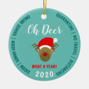 2020 Covid Grappig Kerstmis Keramisch Ornament