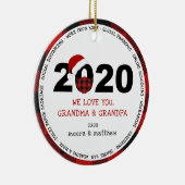 2020 COVID Grootouders Foto Keramisch Ornament (Rechts)