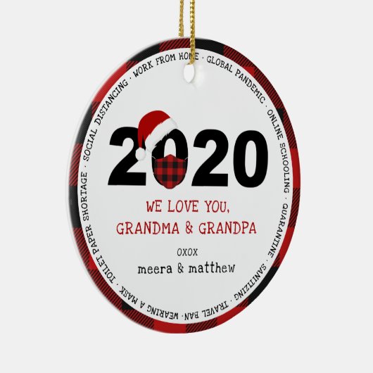 2020 COVID Grootouders Foto Keramisch Ornament (Rechts)