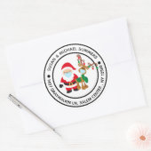 2020 Covid Kerstman Retouradres Ronde Sticker (Envelop)