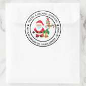 2020 Covid Kerstman Retouradres Ronde Sticker (Tas)