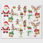 2020 Covid Quarantine Schattige Christmas Face Mas Cadeaupapier (Vlak)