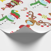 2020 Covid Quarantine Schattige Christmas Face Mas Cadeaupapier (Hoek)