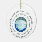 2020 Covid Quarantine World Herdenking Keramisch Ornament (Links)