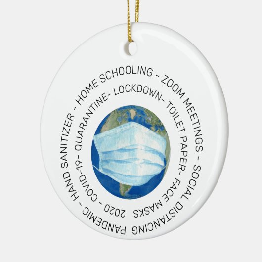 2020 Covid Quarantine World Herdenking Keramisch Ornament (Links)