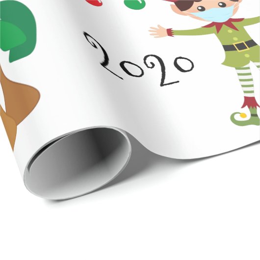 2020 Covid Quarnatine-kerstmasker Cadeaupapier (Rol Hoek)