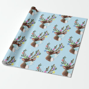 2020 Covid Rudolf Rendier Kerstmasker Cadeaupapier