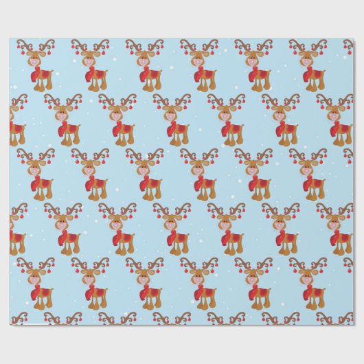 2020 Covid Rudolph Reindeer Christmas Face Mask Cadeaupapier (Vlak)