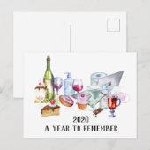 2020 Covid Waterverf Gezichtsmaskerjaar om te onth Briefkaart (Voorkant / Achterkant)