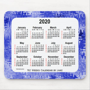 2020 Crazy Quilt Blue 52 Weeks Agenda van Janz Muismat
