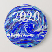 2020 - De blauwe golf gaat door Ronde Button 4,0 Cm (Voorkant)