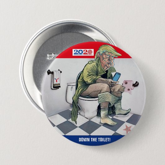 2020 door het toilet ronde button 7,6 cm (Voorkant /achterkant)