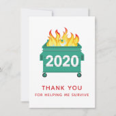 2020 Dumpster Fire Friendship Hartelijk dank Bedankkaart (Voorkant)