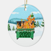 2020 Dumpster-vuurkeramisch Ornament (Links)
