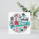 2020 Een jaar om grappige kerstflat te onthouden Feestdagenkaart (Staand voorkant)