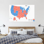 2020 Electoral College Amerikaanse verkiezingskaar Canvas Afdruk (Insitu (Slaapkamer))