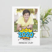 2020 FOTO AFSTUDEERDER moderne comic stijl typogra Kaart (Staand voorkant)