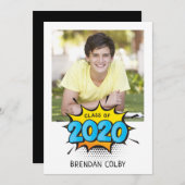 2020 FOTO AFSTUDEERDER moderne comic stijl typogra Kaart (Voorkant / Achterkant)