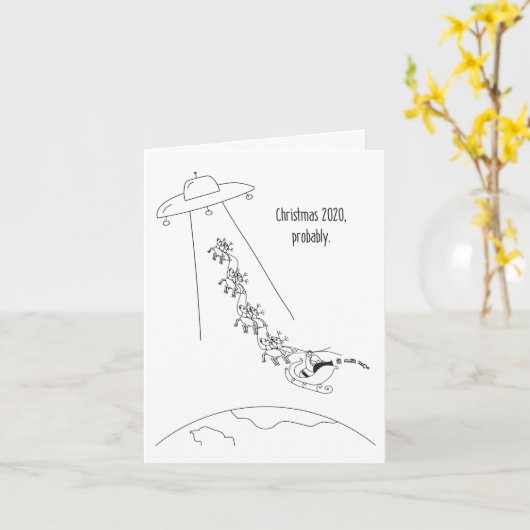 2020 Funny Christmas Kaart Alien Ontvoering van de (Gele Bloem)