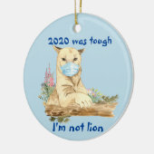 2020 Funny Mountain Lion Covid Face Mask Keramisch Ornament (Links)
