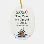 2020 Funny Pandemic Kerstannament Keramisch Ornament (Achterkant)