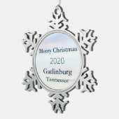 2020 Gatlinburg, TN-kerstsiroop Tin Sneeuwvlok Ornament (Rechts)