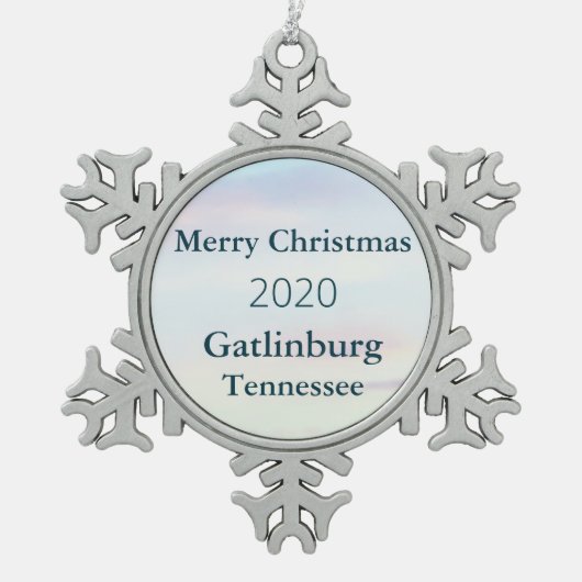 2020 Gatlinburg, TN-kerstsiroop Tin Sneeuwvlok Ornament (Voorkant)